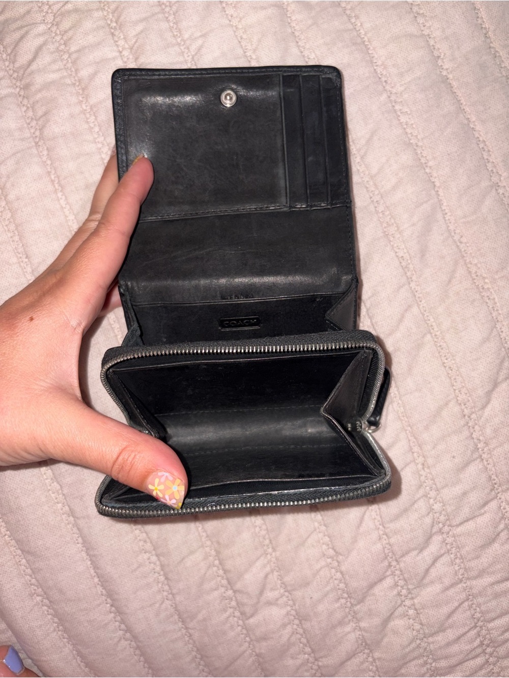 Coach Black Leather Small Zip Wallet - Picture 2 of 3
